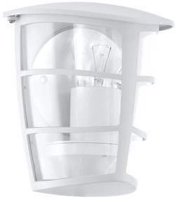 Applique Esterno Moderna Aloria Alluminio Bianco Policarbonato 1 Luce E27