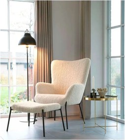 Poggiapiedi color crema con rivestimento in pelliccia sintetica Glasgow – House Nordic