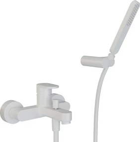Rubinetto per vasca getto laminare cristallino PLANO per muro bianco HUBER
