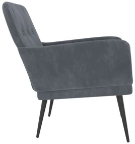 Poltrona grigio scuro 62x79x79 cm velluto