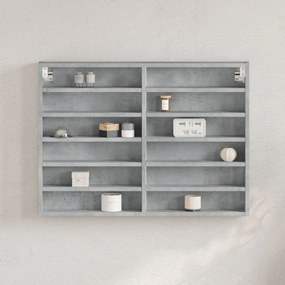 Armadietto Vetrina Grigio Cemento 80x8,5x58 Cm Multistrato /
