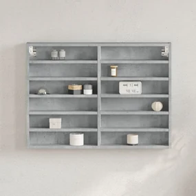 Armadietto Vetrina Grigio Cemento 80x8,5x58 Cm Multistrato /