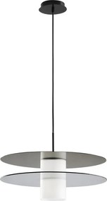 Lampadario Glamour Record cromo paralume bianco E27 ø34cm LUCE AMBIENTE DESIGN