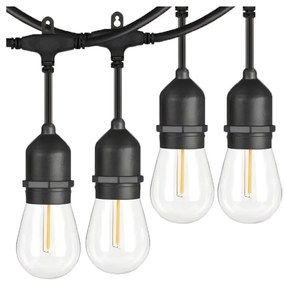 Catena decorativa LED esterna 15xE27/1W/230V 15 m IP65 nero