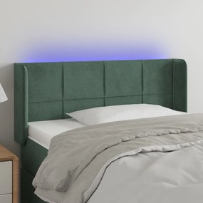 Testiera A Led Verde Scuro 103x16x78/88 Cm İn Velluto /