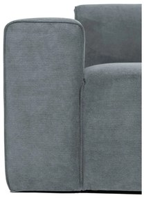 Divano angolare componibile grigio (con penisola a sinistra) con rivestimento in velluto a coste Sting – Scandic