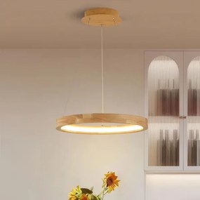 Brilagi - Lampadario LED a cavo UMEA WOOD LED/30W/230V Ø 40 cm legno di Hevea