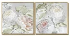 Quadro DKD Home Decor 80 x 4 x 80 cm Fiori Shabby Chic (2 Unità)