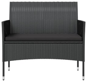 Set Divani da Giardino 16 pz con Cuscini in Polyrattan Nero