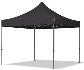 TOOLPORT 3x3 m gazebo pieghevole PVC, PREMIUM acciaio, nero - (600106)