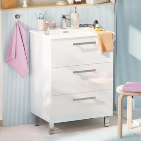 Base Remix 3 cassetti L60 X P45 X H57.7 cm bianco, con piedini