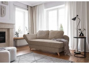 Chaise longue grigio tortora (con penisola a sinistra) con rivestimento in velluto a coste Chic Charlotte – Miuform