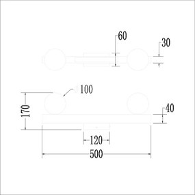 Applique a LED MAGNET LED/13W/230V + 2xG9/60W 3000/4000K nero
