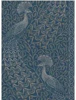 Tapete Pavo Parade von Cole & Son - Metallic Silver on Denim