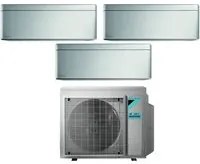 Climatizzatore Condizionatore Daikin Bluevolution Trial Split Inverter serie STYLISH TOTAL SILVER 7+7+18 con 3MXM68N R-32 Wi-Fi Integrato 7000+7000+18000 Colore Grigio - Garanzia Italiana