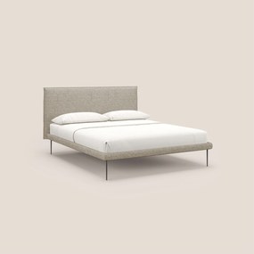 Theo letto imbottito moderno sfoderabile con piedi alti in metallo in tessuto impermeabile T10 beige