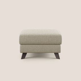 Moon Pouf contenitore e piedini alti in tessuto morbido impermeabile fiammato T03 beige
