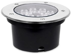 Segnapasso carrabile Led 15W da incasso Rotondo Argento satinato IP65 Bianco caldo 3000K Wisdom