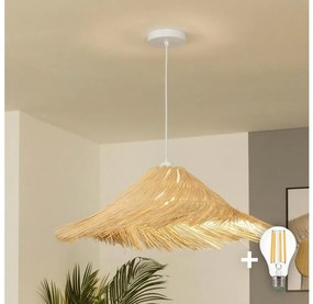 Brilagi - Lampadario LED a sospensione su cavo CERIA BOHO 1xE27/40W/230V Ø 70 cm in rattan