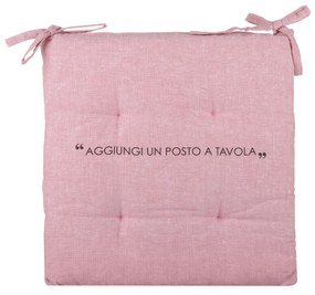 Cuscino sedia 40x40 cm malva con scritta