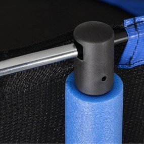 Trampolino Tappeto Elastico Ø244x240 cm con Rete e Bordo Imbottito Blu e Nero...