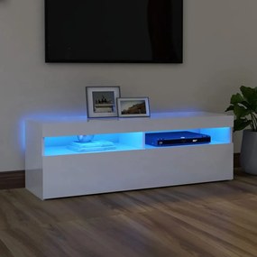 Mobile Porta Tv Con Luci Led Bianco Lucido 120x35x40 Cm /
