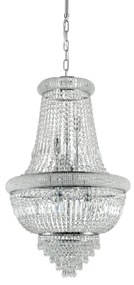 lampada a sospensione 10 luci in cristallo trasparente 52xh.98-190 cm