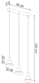 Sollux SL.0986 -  Lampadario su filo TALEJA 3xE27/60W/230V nero