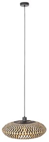 Lampada a sospensione orientale in bambù nero 50 cm - Ostrava