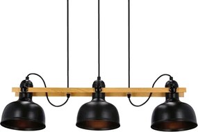 Lampadario a sospensione con filo RENO 3xE27/40W/230V nero/marrone