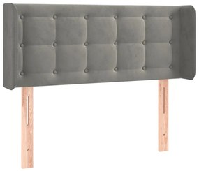Testiera a led grigio chiaro 83x16x78/88 cm in velluto