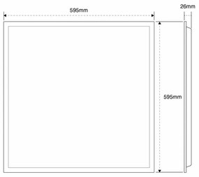 Pannello LED 60x60 48W, 110lm/W, No Flickering Colore Bianco Freddo 5.700K