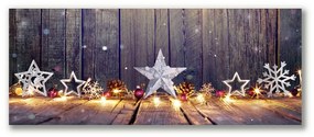 Quadro stampa su tela Ornamenti di stelle di Natale con luce di Natale 100x50 cm