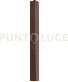 Plafoniera fluke quadrata corten 1 luce attacco gu10 6x6x75cm