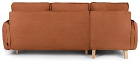 Divano letto ad angolo in velluto a coste arancione variabile Tori - Bonami Selection