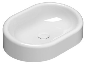 Globo Lalita Lavabo 61x42 Ovale Da Appoggio Senza Troppo Pieno In Ceramica Bianco Lucido