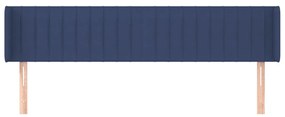 Testiera ad orecchio blu 183x16x78/88 cm in tessuto
