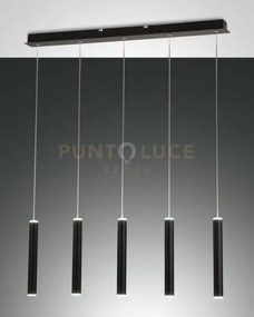 Prado lampadario a sospensione nero l.90x8cm 5 luci rettangolare a ...