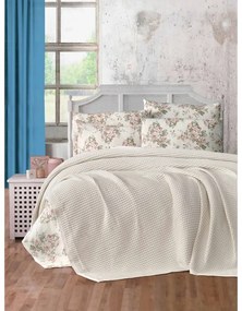 Copriletto in cotone crema 220x240 cm Waffle - Mila Home