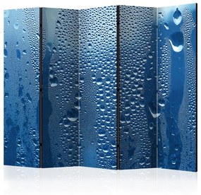 Paravento Water drops on blue glass II [Room Dividers]