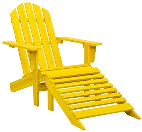 Sedia Giardino Adirondack Con Ottomana Massello Di Abete Gialla /
