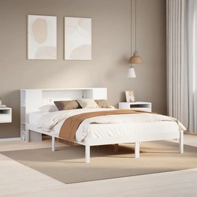 Letto libreria senza materasso bianco 150x200 cm legno di pino