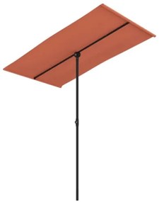 Ombrellone da Esterni Palo in Alluminio 180x110cm Terracotta