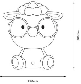 Zuma Line KDR-612-GR - Lampada da tavolo touch per bambini SHEEP LED/3W/230V