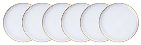Servizio 6 piatti dessert 16 cm vetro cn bordo oro