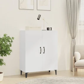 Credenza bianca 70x34x90 cm in legno multistrato
