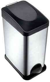 Cestino rifiuti 15 l nero/acciaio inox
