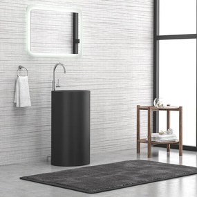 Lavabo bagno da terra monoblocco colore nero opaco MIL-FN - KAMALU