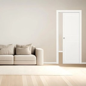 Porta interna scorrevole Style in legno colore bianco, L 90 x H 210 cm, apertura reversibile