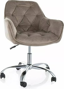 Sedia da ufficio Q-190 Velvet in velluto beige scuro – 60x44x80 cm